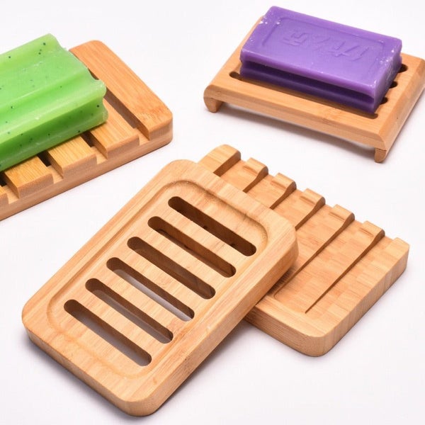 Bamboo Case Tray Wooden Prevent Mildew Drain Soap Box Natural Bamboo Dish CHK12N Carousel 2