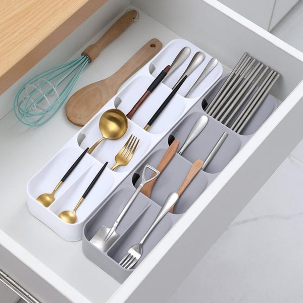 Cutlery Organiser Kitchen Storage Box Drawer Large Capacity Polypropylene CHK12N Carousel 2