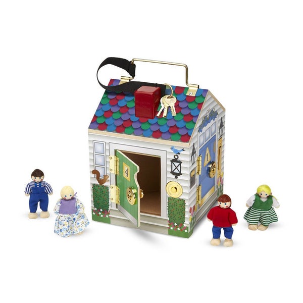 Melissa & Doug Take-Along Wooden Doorbell House Carousel 1