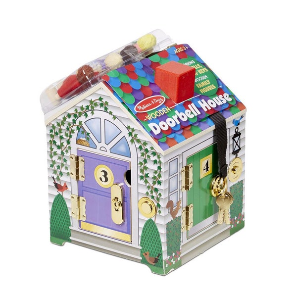 Melissa & Doug Take-Along Wooden Doorbell House Carousel 3