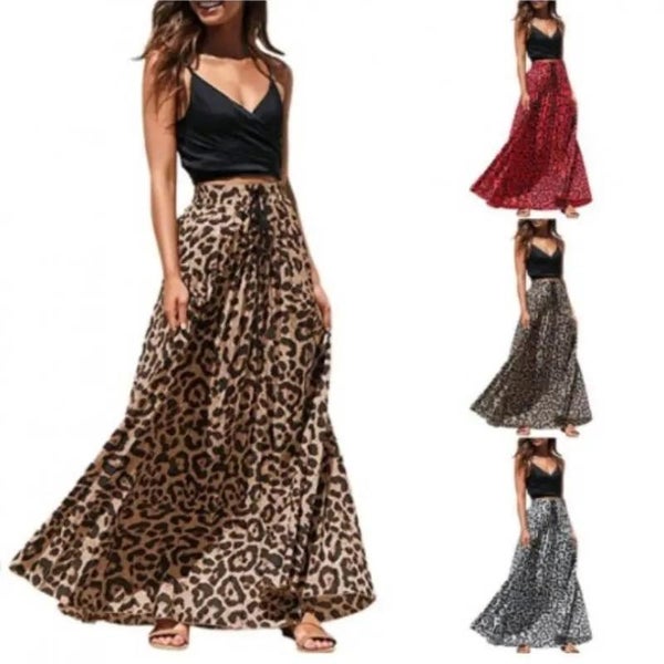 Summer Casual High Waist Skirts Women Fashion Bohemian Long Skirt Woman C CHK12N Carousel 2