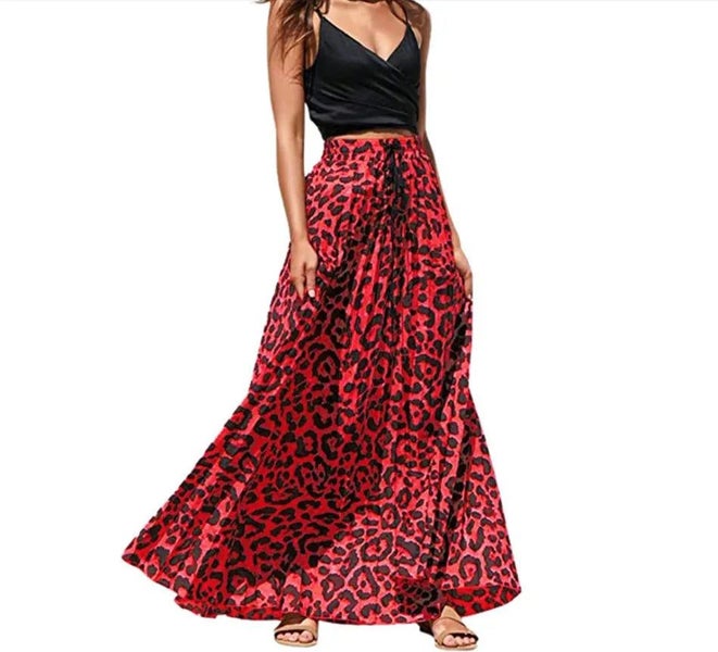 Summer Casual High Waist Skirts Women Fashion Bohemian Long Skirt Woman C CHK12N Carousel 1