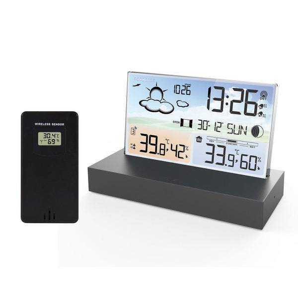 New Transparent Weather Station Glass Colour Screen Thermometer Hygromete CHK12N Carousel 2