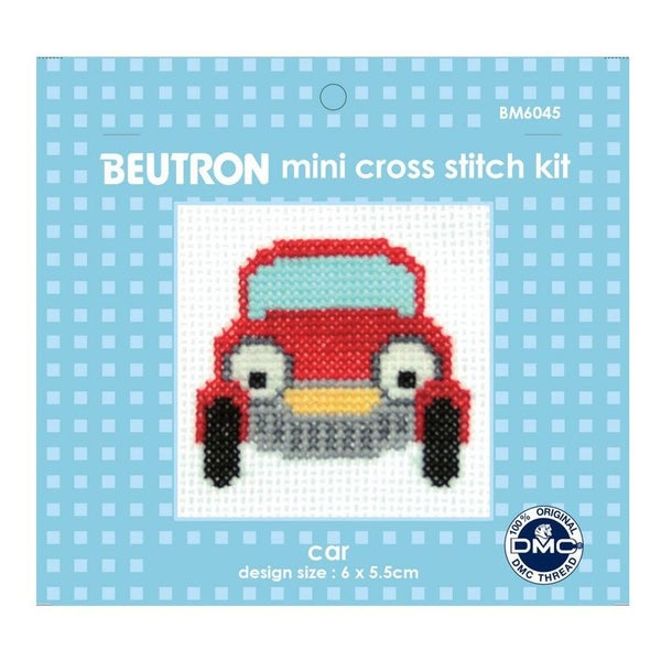 BEUTRON Cross Stitch Kit For Beginner Car 6x6cm Carousel 1