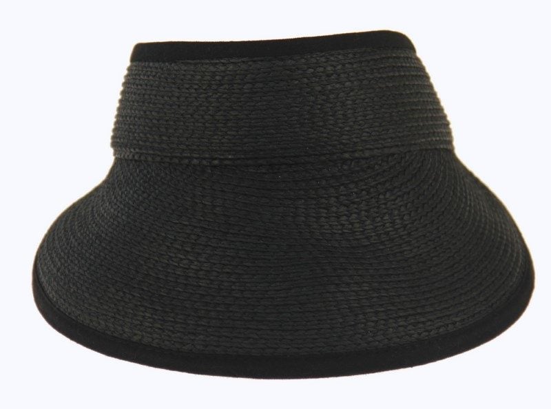 Hat - Fabric Trimmed Visor - BLACK Carousel 1