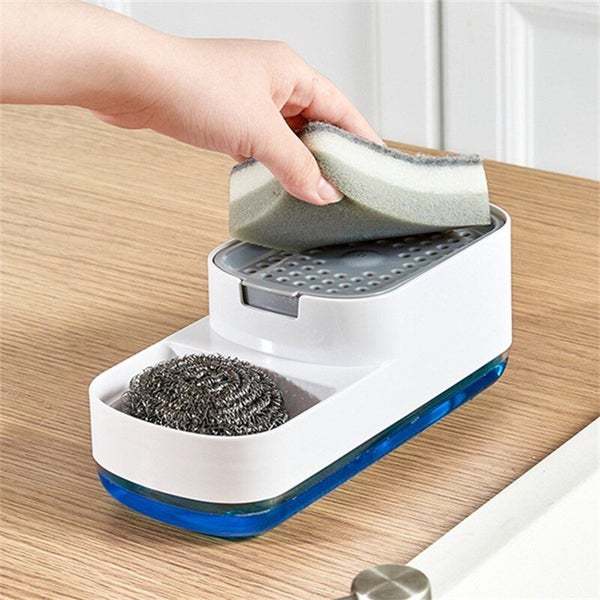 Soap Dispenser With Sponge Holder Cleaning Liquid Pump Dispenser Manual P CHK12N Carousel 2