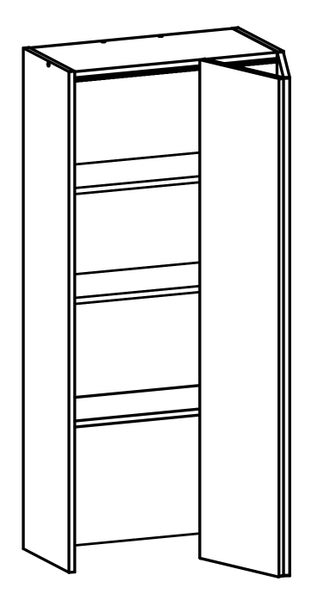 Melamine White - 600 mm wide On bench pantry 350mm deep Carousel 1