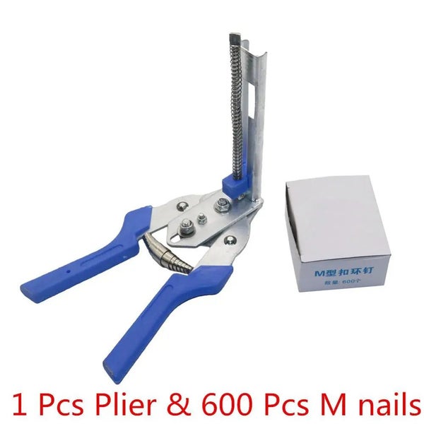 1 Set Fastening Clamp Installation Poultry Cage Plier & 600 Nails Chichen CHK12N Carousel 1