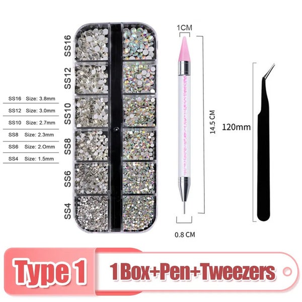 DIY Nail Rhinestones 3D Crystal Diamond Gem Stickers Glitter Shiny Charms CHK12N Carousel 1