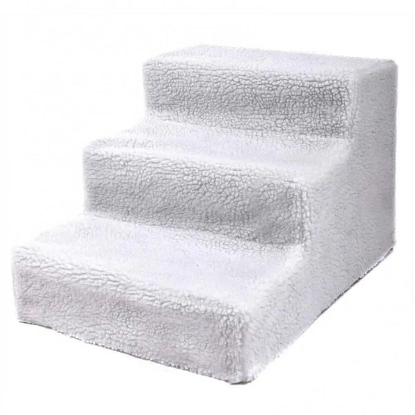 Climbing Pet Anti-slip 3 Steps Plush Cloth Stairs for Dog Cats Removable CHK12N Carousel 1