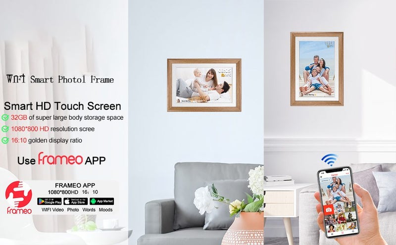 10.1 Inch Smart WiFi Digital Photo Frame 1280x800 IPS LCD Touch Screen Carousel 2