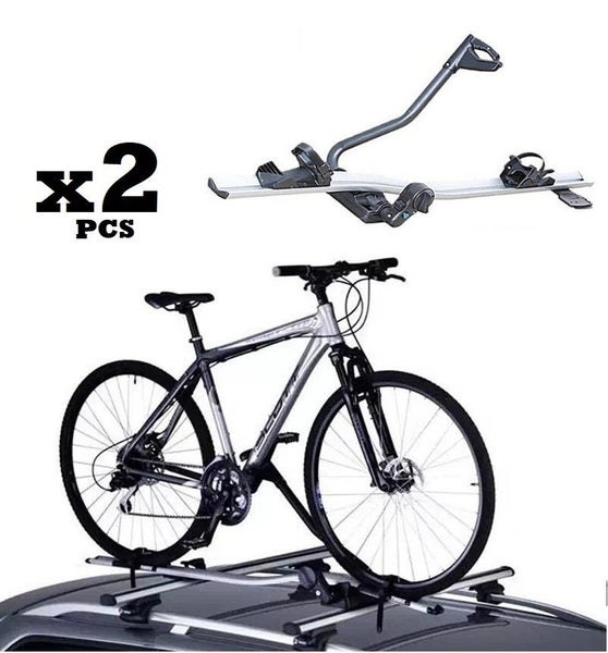 2 x Car Roof Bike Rack, Bike Carrier Silver Carousel 1