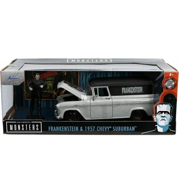 Jada 32191 1/24 1957 Chevrolet Suburban w/Frankenstein Monster Figurine - Uni... Carousel 1
