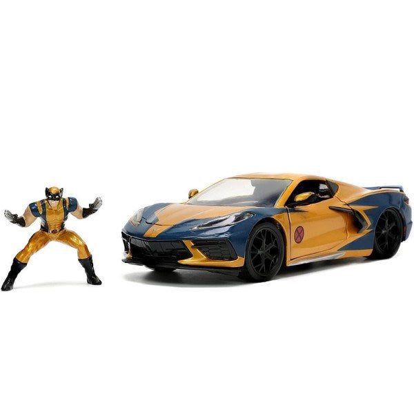 Jada 33354 1/24 2020 Chevrolet Corvette Stingray w/Wolverine Figurine - Marve... Carousel 1