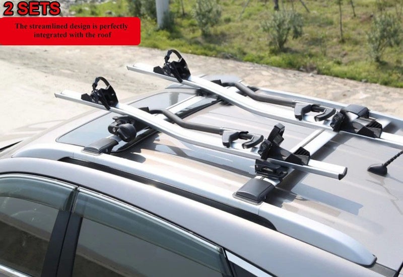 2 x Car Roof Bike Rack, Bike Carrier Silver63667593111554110