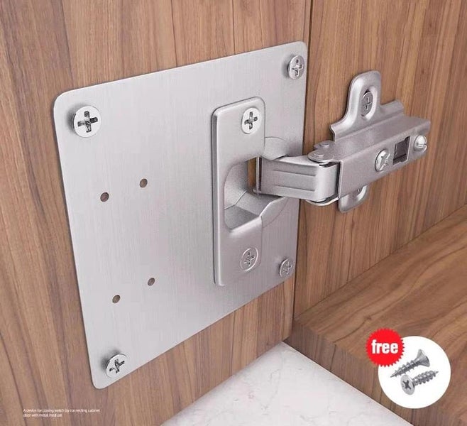 NAIERDI Stainless Steel Furniture Cabinet Door Hinge Repair Plate Drawer CHK12N Carousel 2