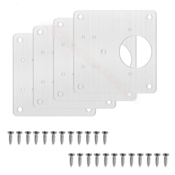 NAIERDI Stainless Steel Furniture Cabinet Door Hinge Repair Plate Drawer CHK12N Carousel 1