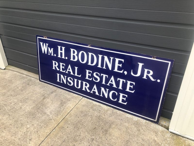 Old Double Sided Enamel Real Estate Insurance Sign Carousel 1