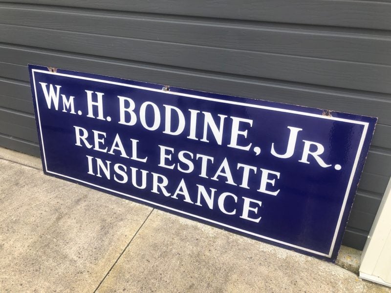 Old Double Sided Enamel Real Estate Insurance Sign Carousel 6