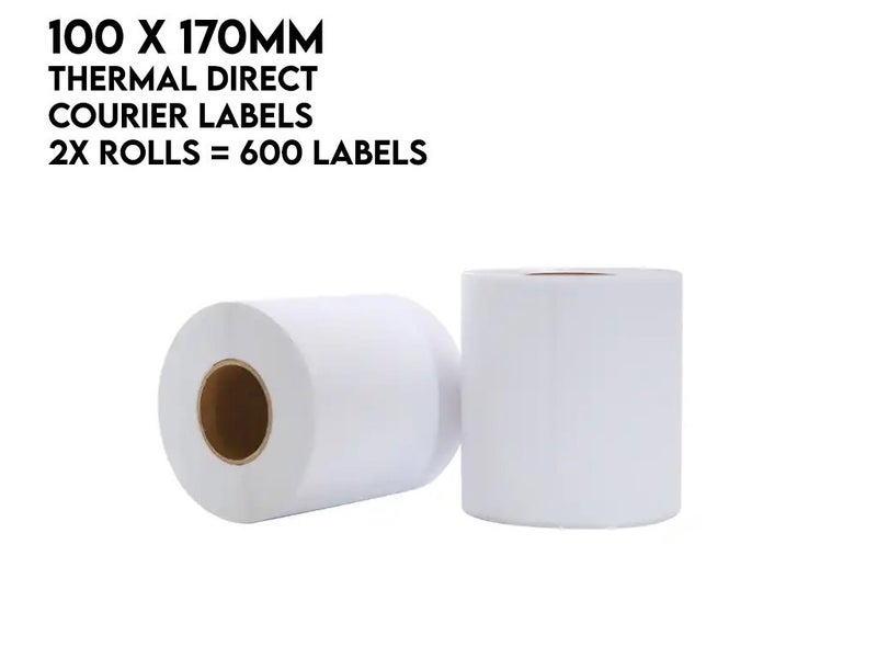 2 Pack 100 x 170mm Direct Thermal Courier Label Rolls 600 Labels Carousel 1