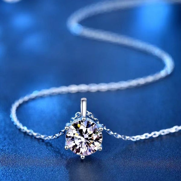 Sale: 2ct Moissanite Diamond Pendant Necklace S925 Silver 18K White Gold Plated62934711244290112