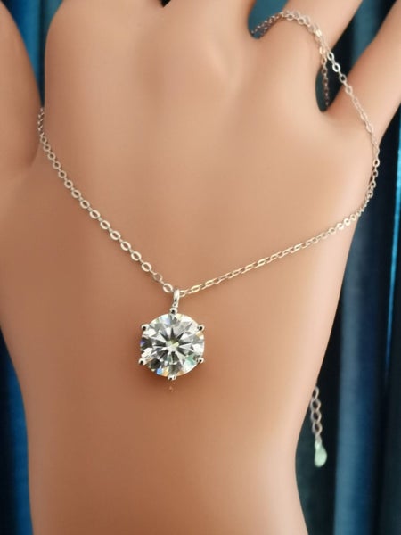 SALE: 3ct Moissanite Diamond Pendant Necklace S925 Silver 18K White Gold Plated62949056389633113