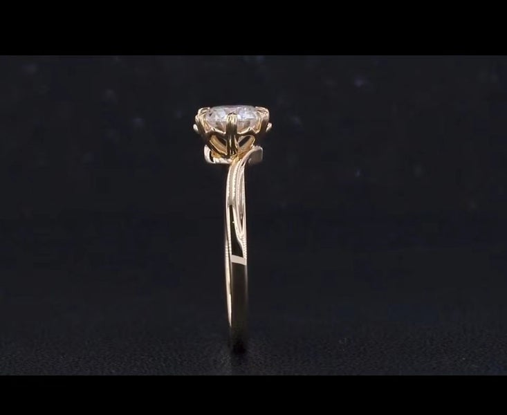 1ct Moissanite Engagement Anniversary Ring 14K YELLOW GOLD Twist Arm Diamond62949054281091112
