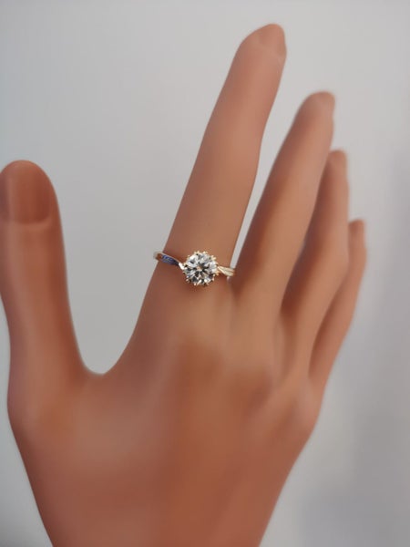1ct Moissanite Engagement Anniversary Ring 14K YELLOW GOLD Twist Arm Diamond62949054281091114