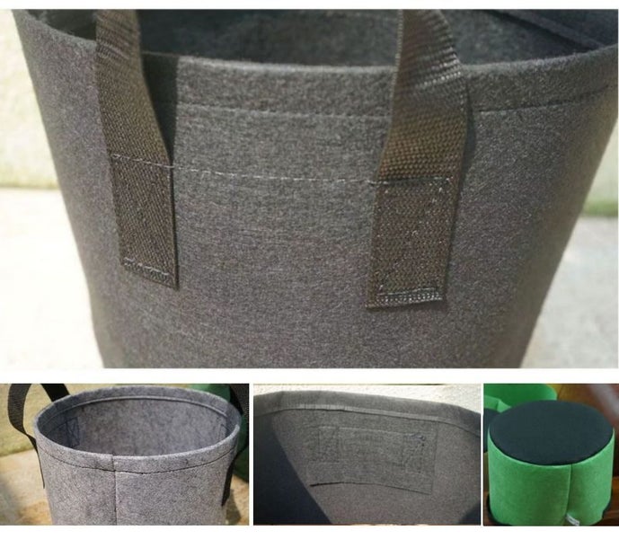 NEW 3 Gallon New Plant Grow Bags Garden Growing Grey Fabric Pot - 25 x 22cm Carousel 15