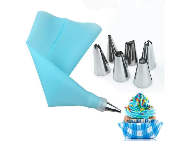 8 PCS/Set Silicone Kitchen Accessories Icing Piping Cream Pastry Bag 6 Carousel 1