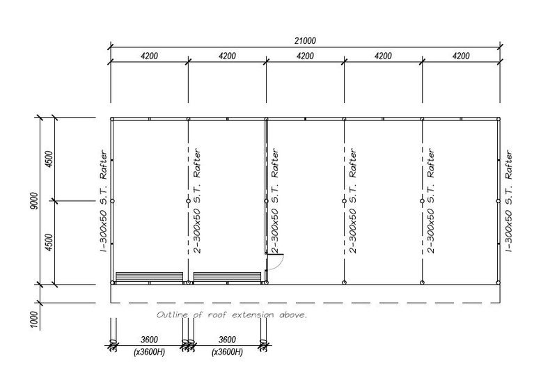 Farm Shed Kitset Lean-to 5 Bay 2 Enclosed with Roof Extension 189sqm Carousel 3