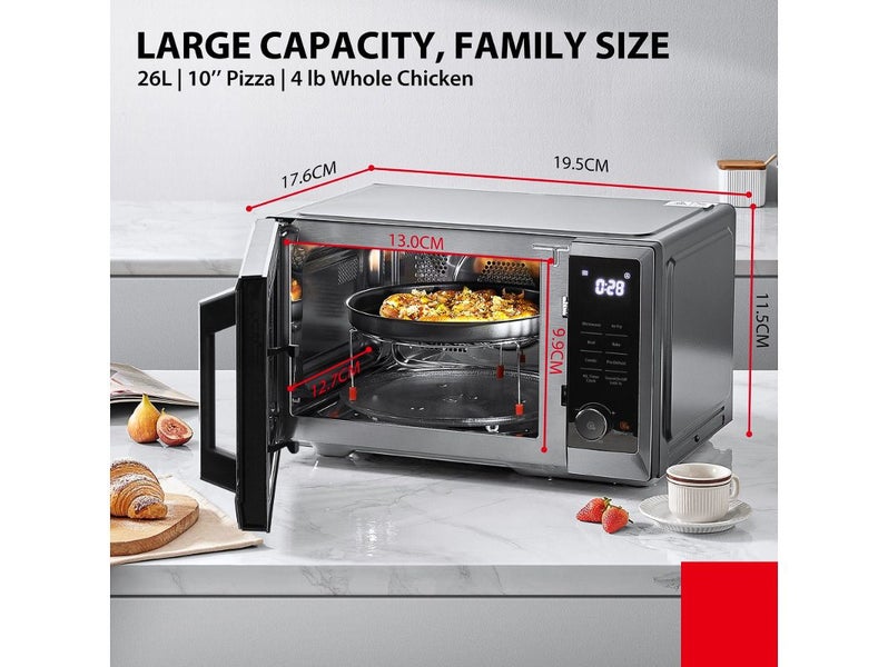 26L TOSHIBA Air-Fry Microwave Oven with Air Fryer, Grill & Convection - 900W S/S Carousel 2