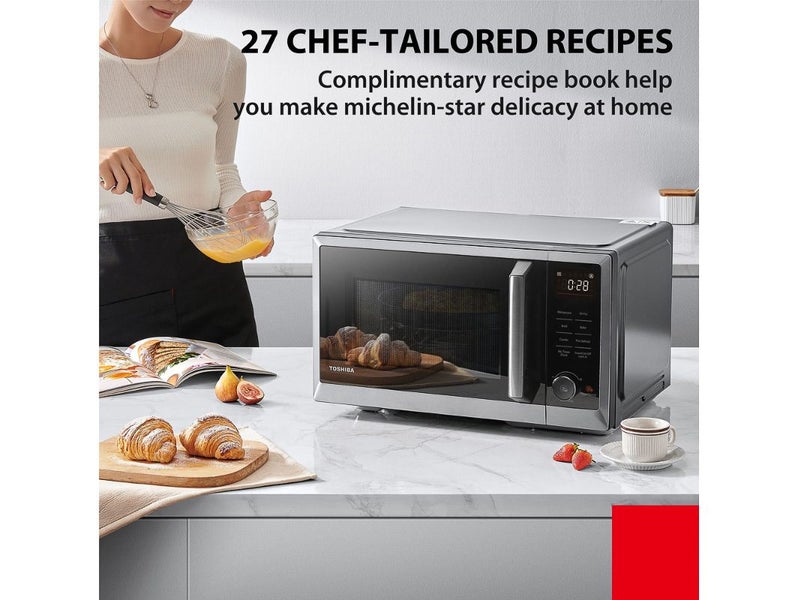 26L TOSHIBA Air-Fry Microwave Oven with Air Fryer, Grill & Convection - 900W S/S Carousel 8