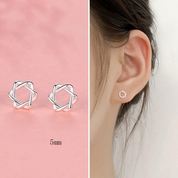 10 pairs S999 Sterling silver hypoallergenic earrings Carousel 2