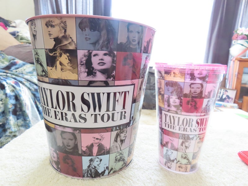 TAYLOR SWIFT THE ERAS TOUR CUP AND POPCORN BUCKET TIN BRAND NEW Carousel 1