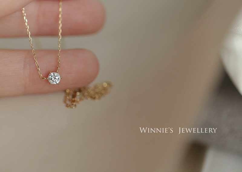 14K Real Gold Plated S925 4 Prongs Setting Cubic Zirconia Necklace Carousel 4