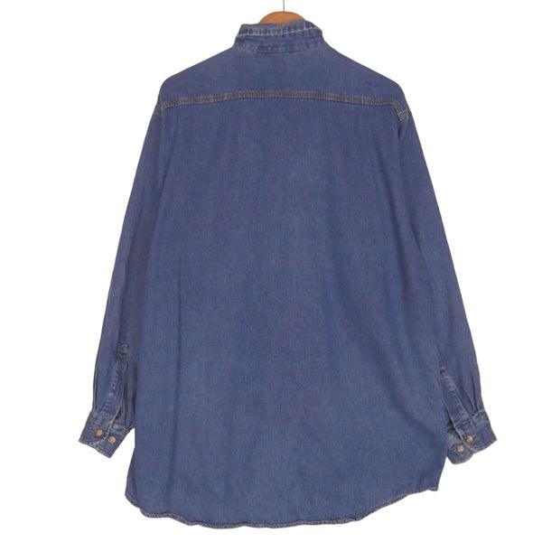 Vintage 90s Carhartt Denim Button Up Shirt Large Carousel 5