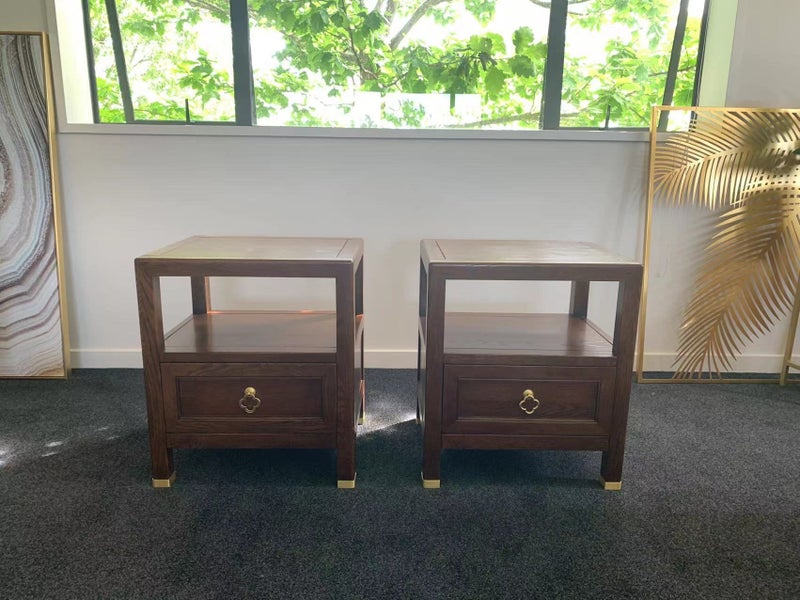 FREE SHIPPING ! Brand New Pair Of Solid Oak Bedside Table Carousel 2