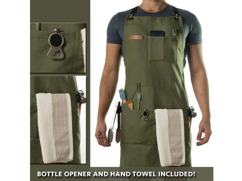 Adjustable BBQ Chef Apron Cooking Kitchen Aprons NZ Clearance Carousel 6