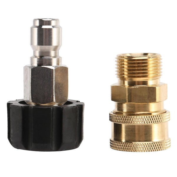 High Pressure Washer Adapter Set Quick Connect Kit Metric M22-15mm Carousel 1
