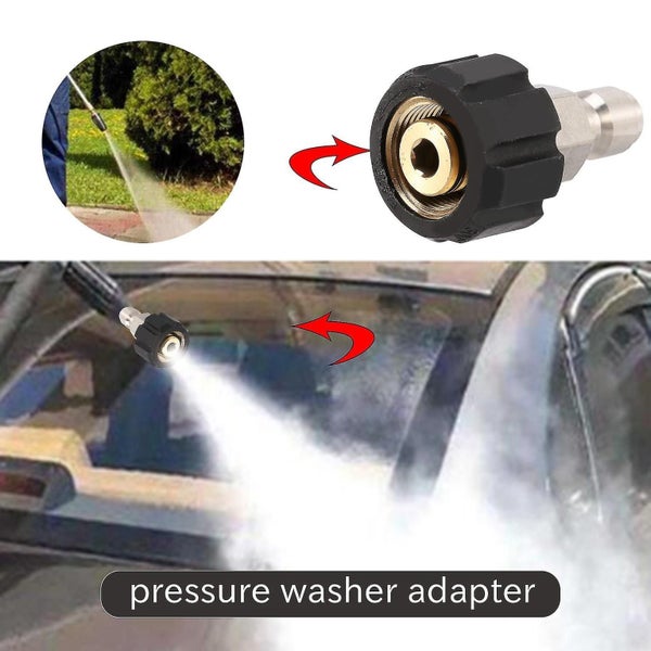 High Pressure Washer Adapter Set Quick Connect Kit Metric M22-15mm Carousel 4