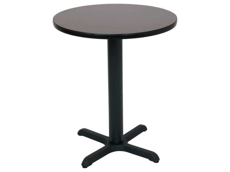 60cm Round Café Table - Double Sided Black / Mahogany Top - Cast Iron Base Carousel 1