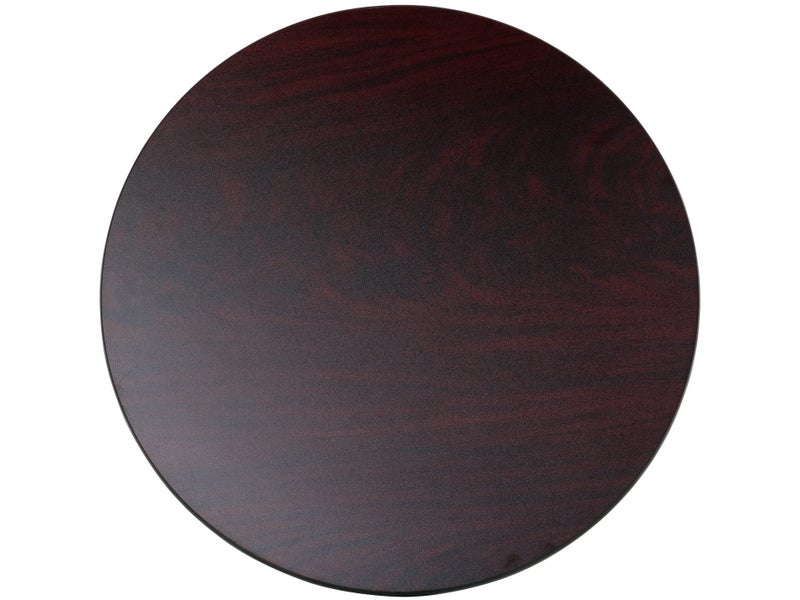 60cm Round Café Table - Double Sided Black / Mahogany Top - Cast Iron Base Carousel 2