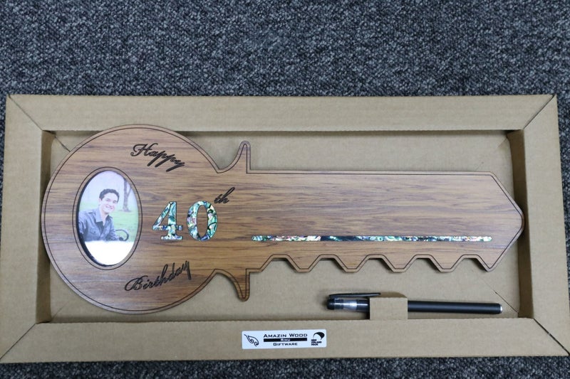 40th KEY - Wooden Photo key with Pen Carousel 2