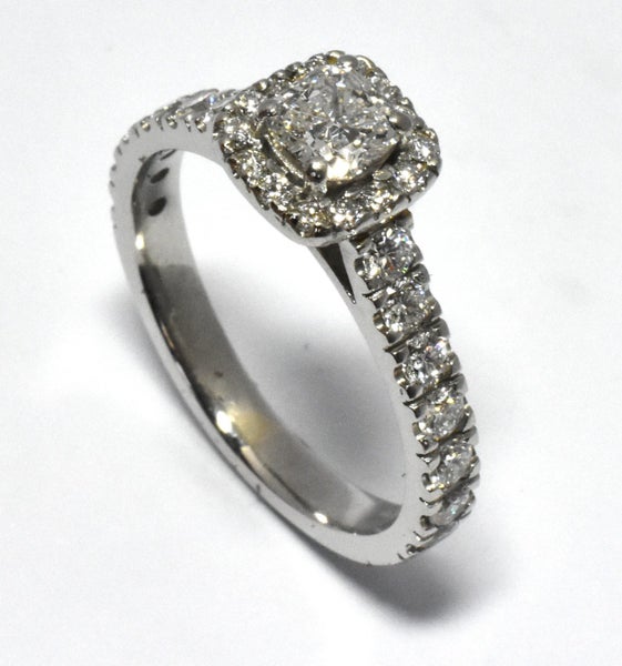 $12,000 Hand Finished Platinum Diamond Cluster Ring TCW 1.47cts Size N½ - 156282 Carousel 1