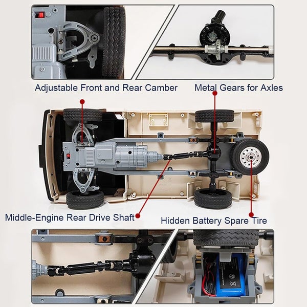 RC Car Crawler Pickup Truck 1/10 Scale Carry Truck Off Road Drift for Adults Carousel 11