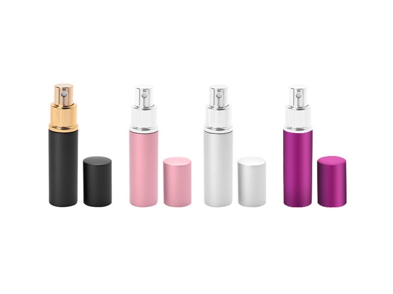 4 X 12ML Perfume Atomiser Bottles Perfume Dispensers Pink Silver Black Purple Carousel 1