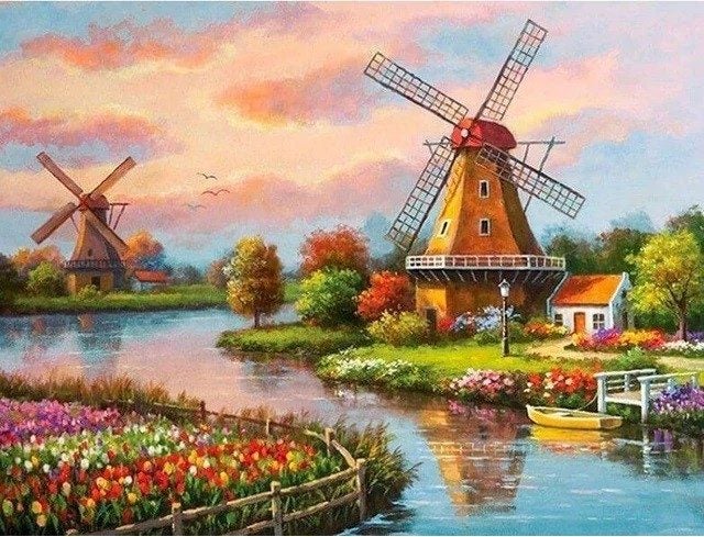DIY Paint By Number Wind Mill NZ Stock PRICE REDUCED Carousel 1
