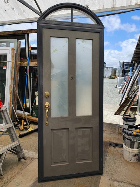 Denim Blue Single Door with Wood Entrance 2.4 / 2050 H x 885 W #SDO8 Carousel 1