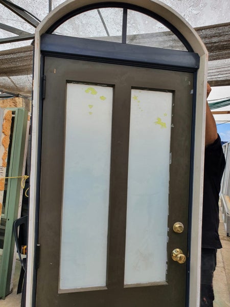 Denim Blue Single Door with Wood Entrance 2.4 / 2050 H x 885 W #SDO8 Carousel 2